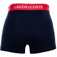 LACOSTE Herren Boxershorts, 6er Pack - Trunks, Casual, Cotton Stretch, Logobund Dunkelblau/Grün/Rot S