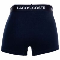 LACOSTE Herren Boxershorts, 6er Pack - Trunks, Casual, Cotton Stretch, Logobund Dunkelblau/Grün/Rot S