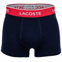 LACOSTE Herren Boxershorts, 6er Pack - Trunks, Casual, Cotton Stretch, Logobund Dunkelblau/Grün/Rot S