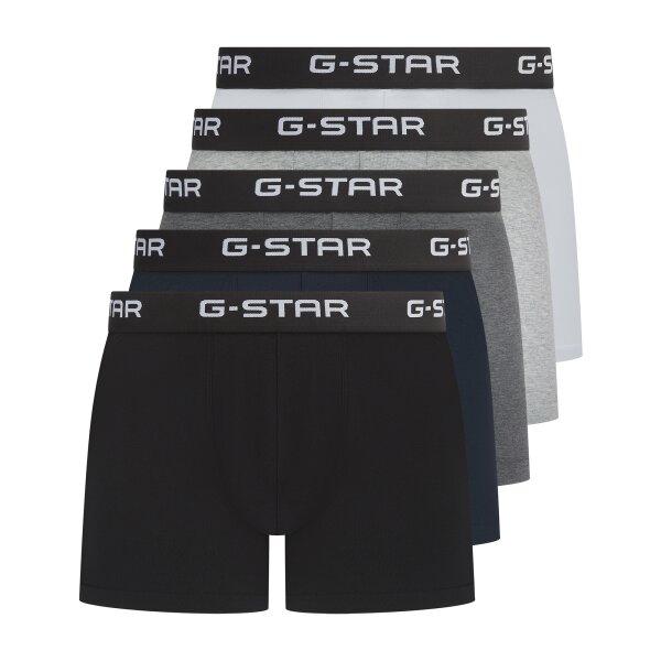 G-STAR Herren Boxershorts, 5er Pack - MAIZE, Trunks, Cotton Stretch Weiß/Grau/Schwarz M