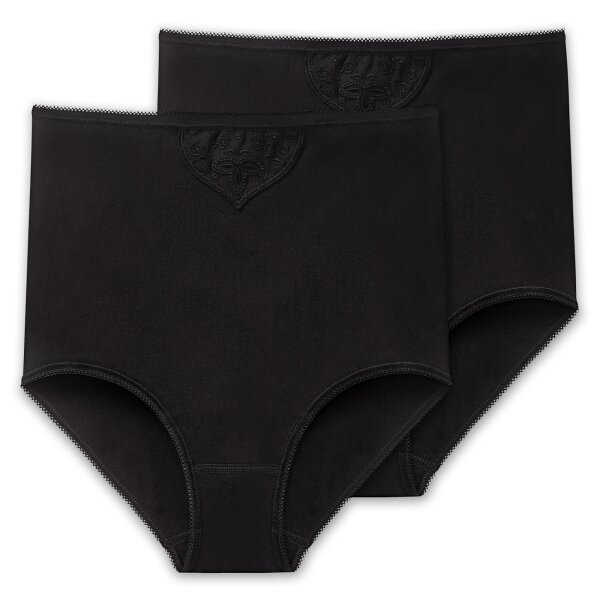 SCHIESSER Womens Maxi Briefs, 2-pack – ‘Cotton Essentials’, Maxi Pants, cotton Black S (Small)