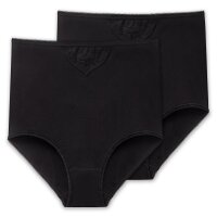 SCHIESSER Womens Maxi Briefs, 2-pack – ‘Cotton Essentials’, Maxi Pants, cotton Black S (Small)