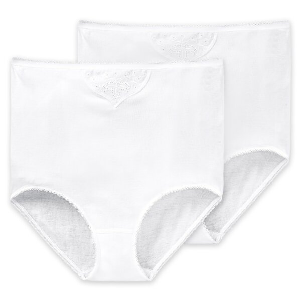 SCHIESSER Womens Maxi Briefs, 2-pack – ‘Cotton Essentials’, Maxi Pants, cotton White M (Medium)