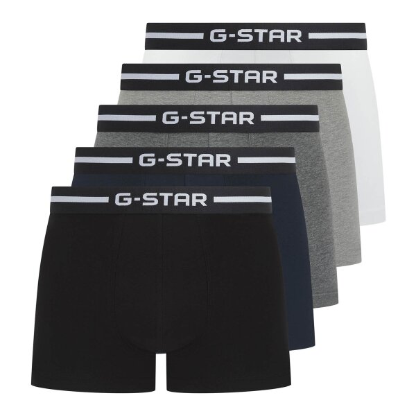 G-STAR Men Boxer Shorts, 5-Pack - HEMLOCK, Trunks, Cotton Stretch White/Grey/Black M (Medium)