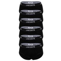 LACOSTE Herren Slips, 6er Pack - Casual, Briefs, Cotton Stretch, Logobund Schwarz S