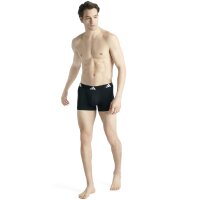 adidas Herren Boxershorts, 6er Pack - Trunks, Active Flex Cotton, Logo, einfarbig Schwarz S