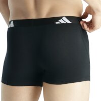 adidas Herren Boxershorts, 6er Pack - Trunks, Active Flex Cotton, Logo, einfarbig Schwarz S