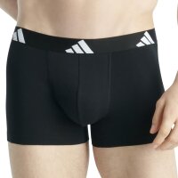 adidas Herren Boxershorts, 6er Pack - Trunks, Active Flex Cotton, Logo, einfarbig Schwarz S