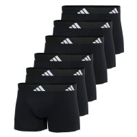 adidas men boxer shorts, 6-pack - trunks, Active Flex Cotton, logo, solid colour Black S (Small)