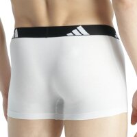 adidas Herren Boxershorts, 6er Pack - Trunks, Active Flex Cotton, Logo, einfarbig Schwarz/Weiß/Grau 2XL