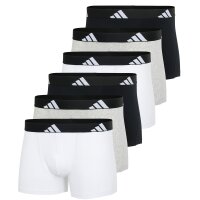 adidas men boxer shorts, 6-pack - trunks, Active Flex Cotton, logo, solid colour Black/White/Grey 2XL (XX-Large)