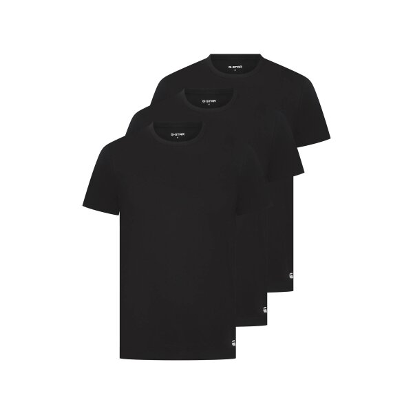 G-STAR Herren T-Shirt, 3er Pack - COVE, Rundhals, einfarbig Schwarz M