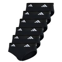 adidas Herren Slip, 6er Pack - Briefs, Active Flex Cotton, Logo, einfarbig Schwarz M