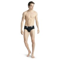 adidas mens briefs, 6-pack - Briefs, Active Flex Cotton, logo, solid colour Black M (Medium)