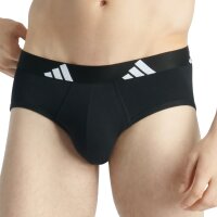 adidas mens briefs, 6-pack - Briefs, Active Flex Cotton, logo, solid colour Black S (Small)