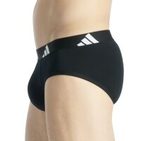 adidas mens briefs, 6-pack - Briefs, Active Flex Cotton, logo, solid colour Black S (Small)