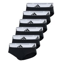 adidas Herren Slip, 6er Pack - Briefs, Active Flex Cotton, Logo, einfarbig Schwarz/Weiß S