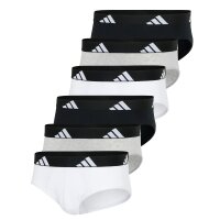 adidas mens briefs, 6-pack - Briefs, Active Flex Cotton, logo, solid colour Black/White/Grey 2XL (XX-Large)