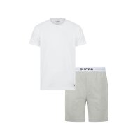 G-STAR Men Pyjamas, short - SLATE, pyjamas, round neck, logo, solid color White/Grey M (Medium)