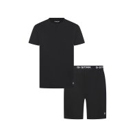 G-STAR Herren Schlafanzug, kurz - SLATE, Pyjama, Rundhals, Logo, einfarbig Schwarz M