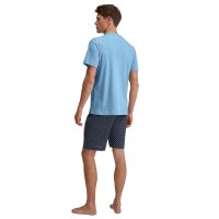 CALIDA Men Pyjamas, Short - V-Neck, Relax Streamline, Cotton Blue S (Small)