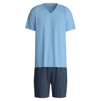 CALIDA Men Pyjamas, Short - V-Neck, Relax Streamline, Cotton Blue 2XL (XX-Large)