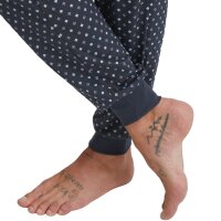 CALIDA Men Pyjamas, Long - V-Neck, Relax Streamline, Cotton Blue L (Large)