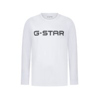 G-STAR Herren Schlafanzug, lang - STONE, Pyjama, Rundhals, Logo Weiß/Grau M