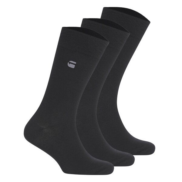 G-STAR Men Socks, 3-Pack - SAGE, Dress Socks, Logo, Solid Colour Black 44-47,5 (9-12)