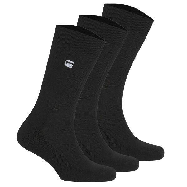 G-STAR Men Socks, 3-Pack - SAGE, Dress Socks, Logo, Solid Colour Dark blue 40-43 (6-8.5)