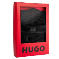 HUGO Mens Scarf & Hat with Virgin Wool - Zago Set, Gift Set, One Size Grey
