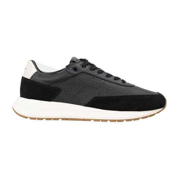 BOSS Herren Sneaker - Vinston Runn dsgrlt, Turnschuh, Schnürung, Echtleder, Logo Schwarz EUR 41