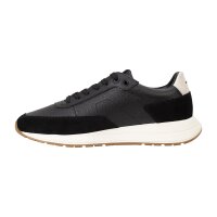 BOSS Herren Sneaker - Vinston Runn dsgrlt, Turnschuh, Schnürung, Echtleder, Logo Schwarz EUR 41
