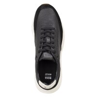 BOSS Herren Sneaker - Vinston Runn dsgrlt, Turnschuh, Schnürung, Echtleder, Logo Schwarz EUR 41