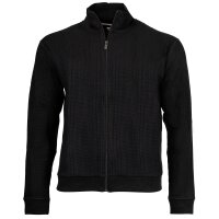 BOSS Herren Zip-Sweatjacke - Structure Zip Jacket, Stehkragen, Baumwoll-Mix Schwarz XL