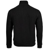 BOSS Herren Zip-Sweatjacke - Structure Zip Jacket, Stehkragen, Baumwoll-Mix Schwarz XL