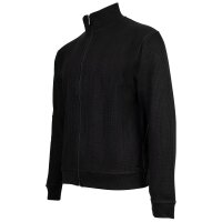 BOSS Herren Zip-Sweatjacke - Structure Zip Jacket, Stehkragen, Baumwoll-Mix Schwarz XL