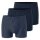 SCHIESSER Herren Boxershorts, 3er Pack - "95/5", Cotton Stretch, uni/gestreift Blau S