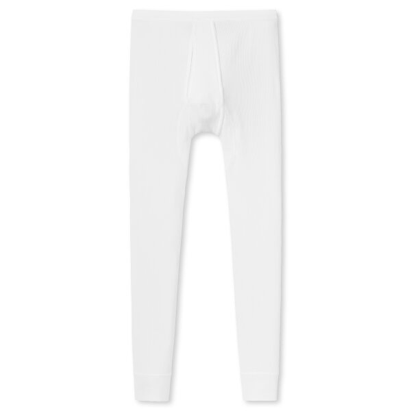 SCHIESSER Mens Long Underpants - ‘Original’ Double Rib, with Fly, Cotton White M (Medium)