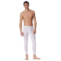 SCHIESSER Mens Long Underpants - ‘Original’ Double Rib, with Fly, Cotton White M (Medium)