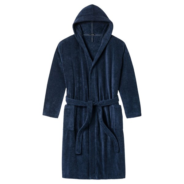 SCHIESSER Mens Hooded Bathrobe - ‘Essentials’, Terry, Cotton