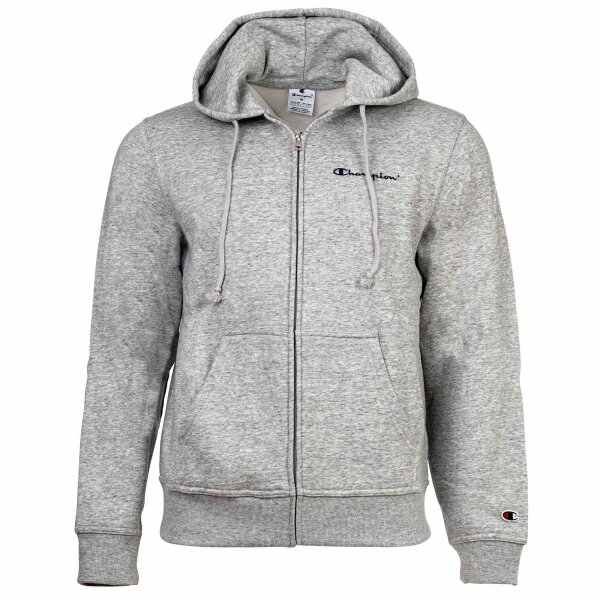 Champion Men Hooded Sweat Jacket - Full Zip Hoodie Sweatshirt, Heavy Soft, Fleece, Embroidered Logo Light grey M (Medium)