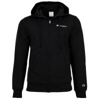 Champion Herren Sweatjacke mit Kapuze - Full Zip Hoodie Sweatshirt, Heavy Soft, Fleece, gesticktes Logo Schwarz M