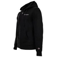 Champion Herren Sweatjacke mit Kapuze - Full Zip Hoodie Sweatshirt, Heavy Soft, Fleece, gesticktes Logo Schwarz M