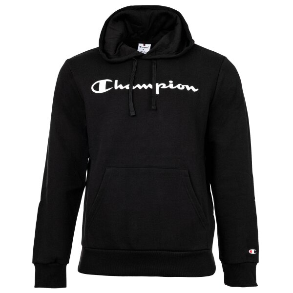 Champion Men Hooded Sweatshirt - Hooded Sweatshirt, Soft Compact Basic, Fleece, Embroidered Logo Black M (Medium)