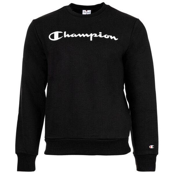 Champion Men Sweatshirt - Crewneck Sweatshirt, Soft Compact Basic, Fleece Black M (Medium)