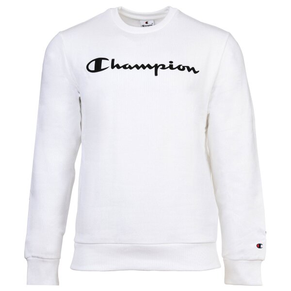 Champion Herren Sweatshirt -  Crewneck Sweatshirt, Soft Compact Basic, Fleece Weiß 2XL