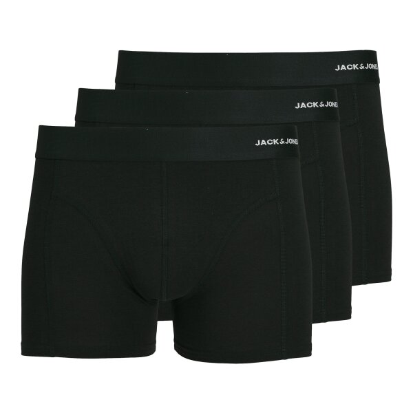 JACK&JONES Mens Boxer Shorts, 3-Pack - JACBASIC BAMBOO TRUNKS, Viscose-Cotton Blend Black S (Small)