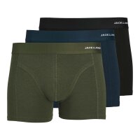 JACK&JONES Mens Boxer Shorts, 3-Pack - JACBASIC BAMBOO TRUNKS, Viscose-Cotton Blend Black/Blue/Green 2XL (XX-Large)