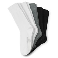 SCHIESSER Herren Socken, 5er Pack - "Bluebird", Baumwoll-Mix, uni/gemustert Schwarz/Grau/Weiß 43-46
